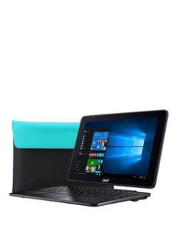 Acer One 10, Intel&Trade; Atom&Reg; Quad Core Processor, 2Gb Ram, 32Gb Storage, 10.1 Inch Touchscreen 2-In-1 Laptop &Ndash; Black + Free Blue Protective Sleeve - Laptop With Mcafee Livesafe